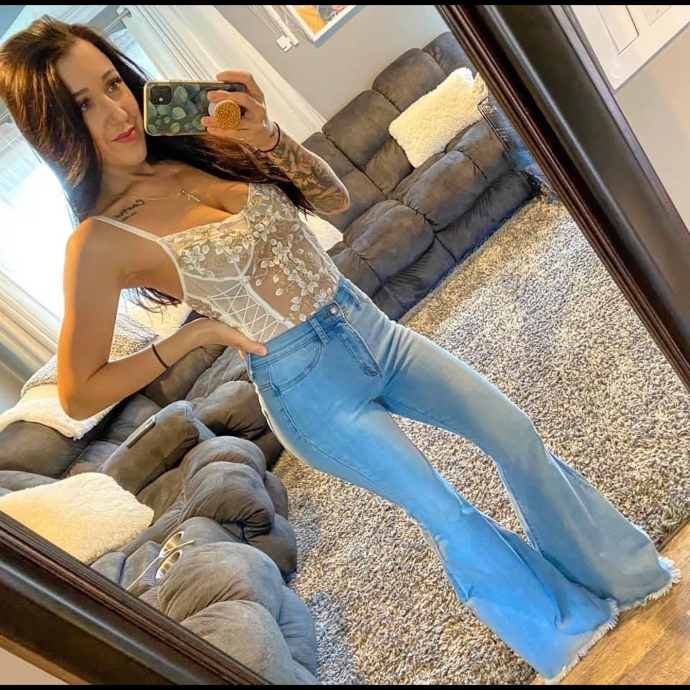 White lace, sheer bodysuit